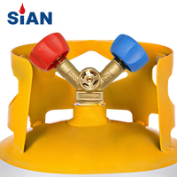 SIAN R22ダブルフロオンシリンダーバルブ冷媒ガスストーブ制御バルブ 